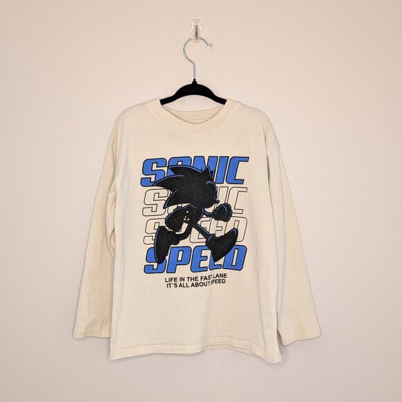 💜 2 for 30 💜 Zara Long Sleeve Cream Sonic the Hedgehog Shirt - Picture 1 of 5